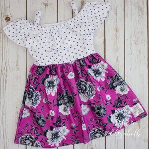 Marie Elizabeth floral polka dot dress 4T